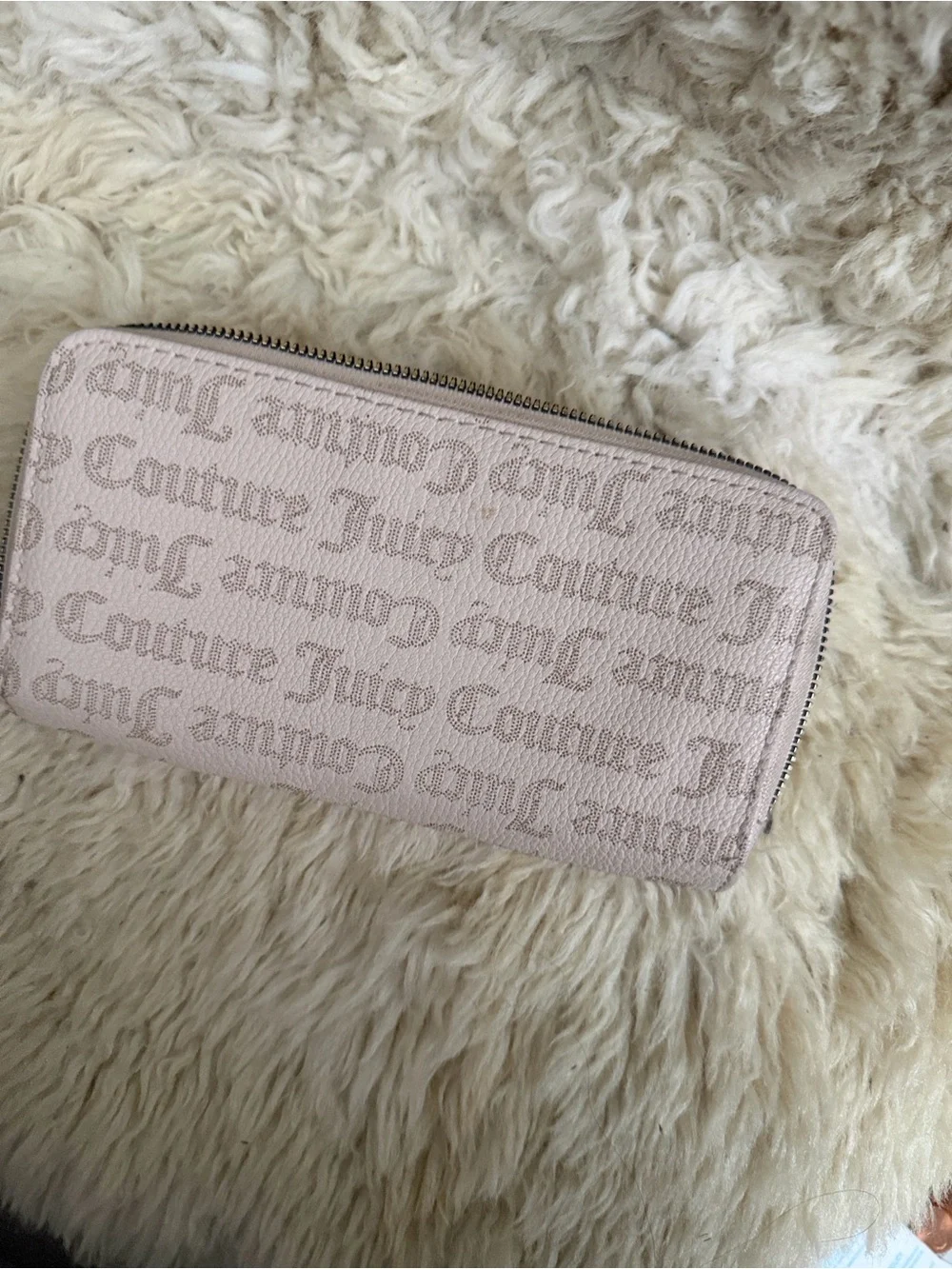Juicy Couture Light Pink Zip-Around Wallet with Logo Lining